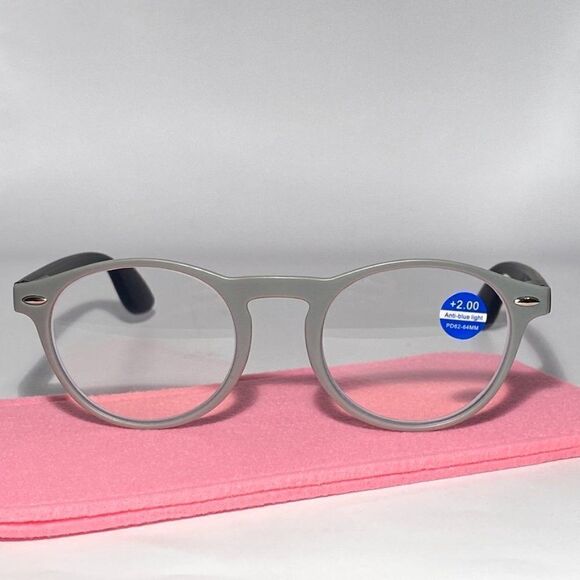 0682 Colette 2.0 Clear Grey Reading Glasses Soft Butterfly Style Readers NWT - Picture 1 of 8